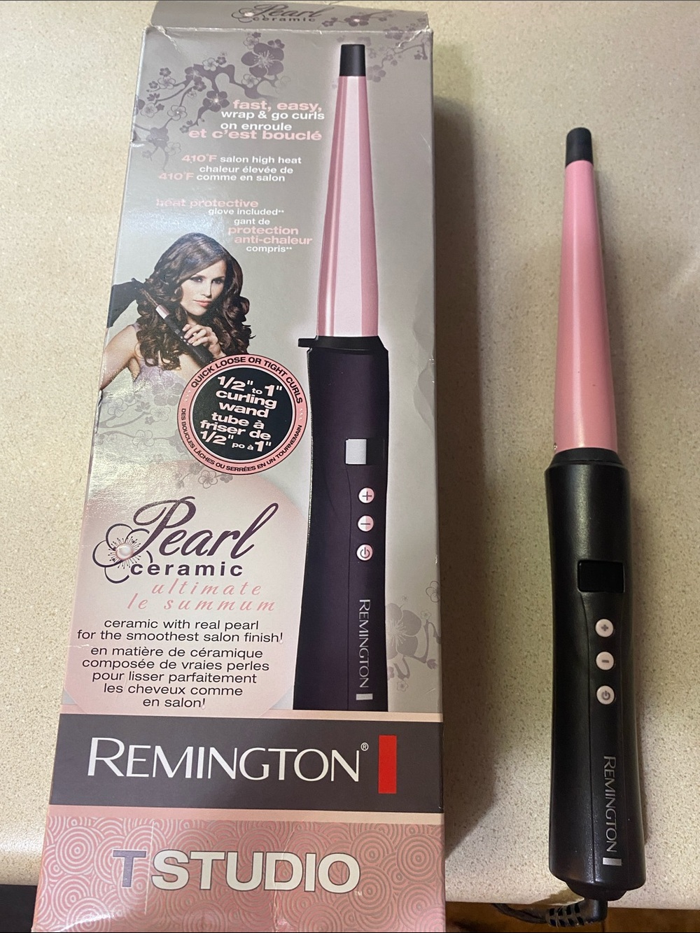 Remington Pink and Black TStudio Styling Tool Packaging